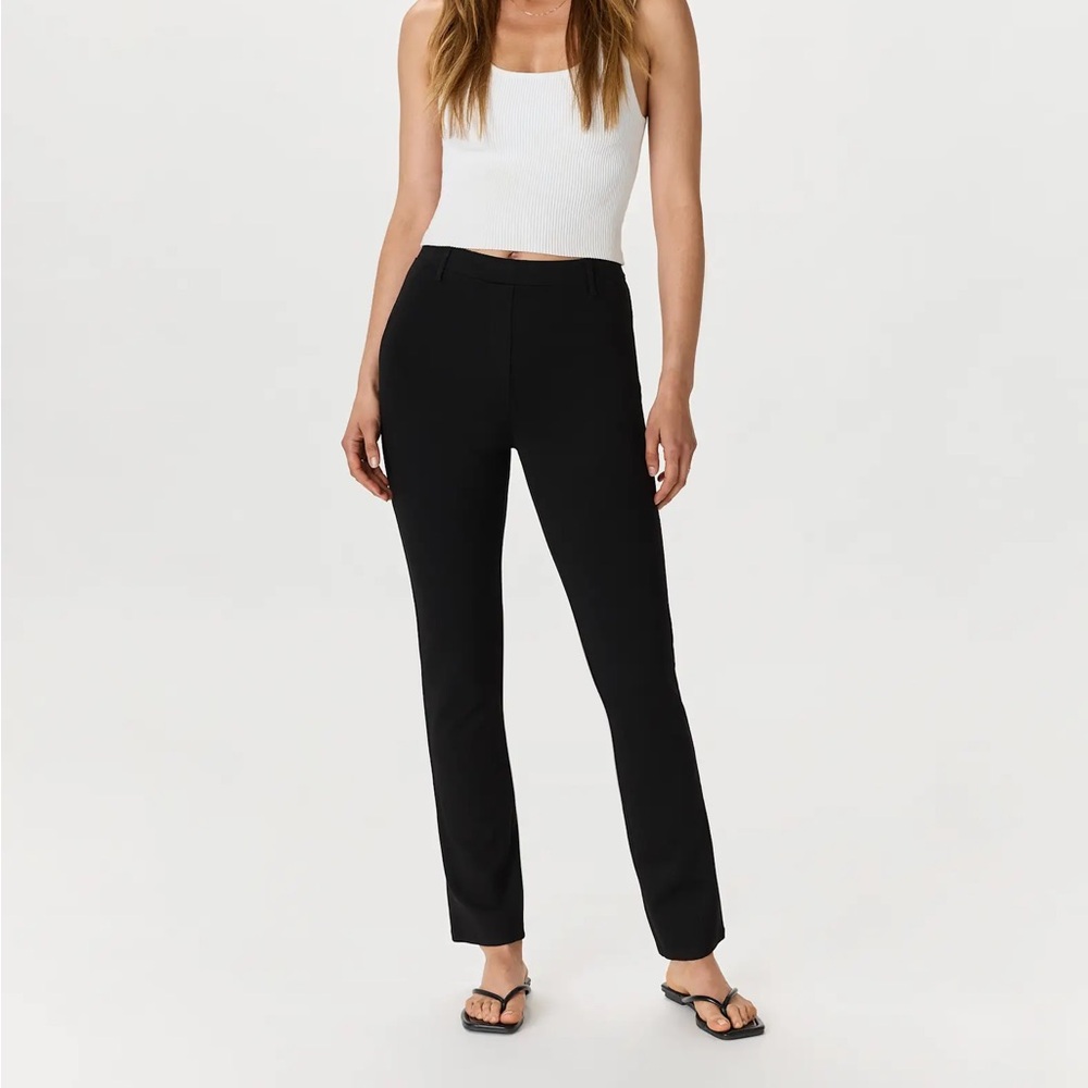 Quince Black‎ Ponte Knit Ultra Stretch Straight Pull On Pants